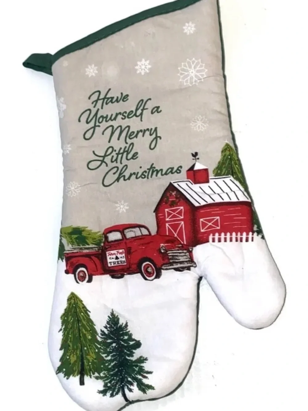 Home Collection Red Green Christmas Truck Kitchen Linen Set